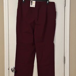 Time and Tru Straight Leg Pants in Burgundy